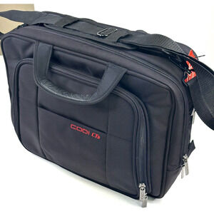 CODI CT3 Laptop Bag Briefcase Expandable Zipper Pockets Shoulder Strap Black